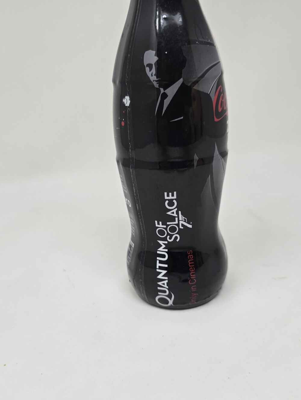 Limited Edition Coca Cola Glass Bottle James Bond Quantum of Silence Movie